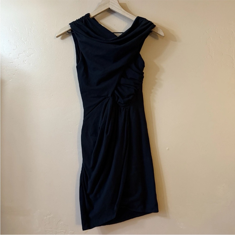 Iro Paris Dress Size xxs Black Ruched Draped Short